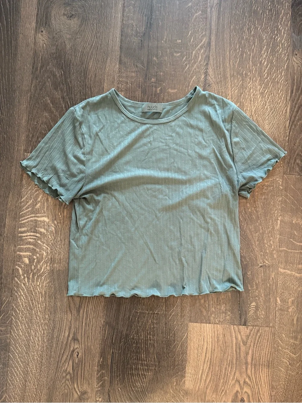 Nuuds Mini Ribbed Pajama Set, Agave green - Picture 5 of 7